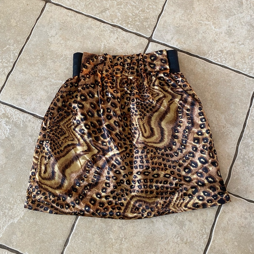 Women's Cheetah print high waisted skirt